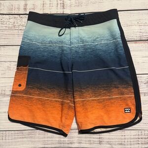 Billabong Recycler 73 Pro Blue and Orange Board Swim Surf Shorts Men's Size 30